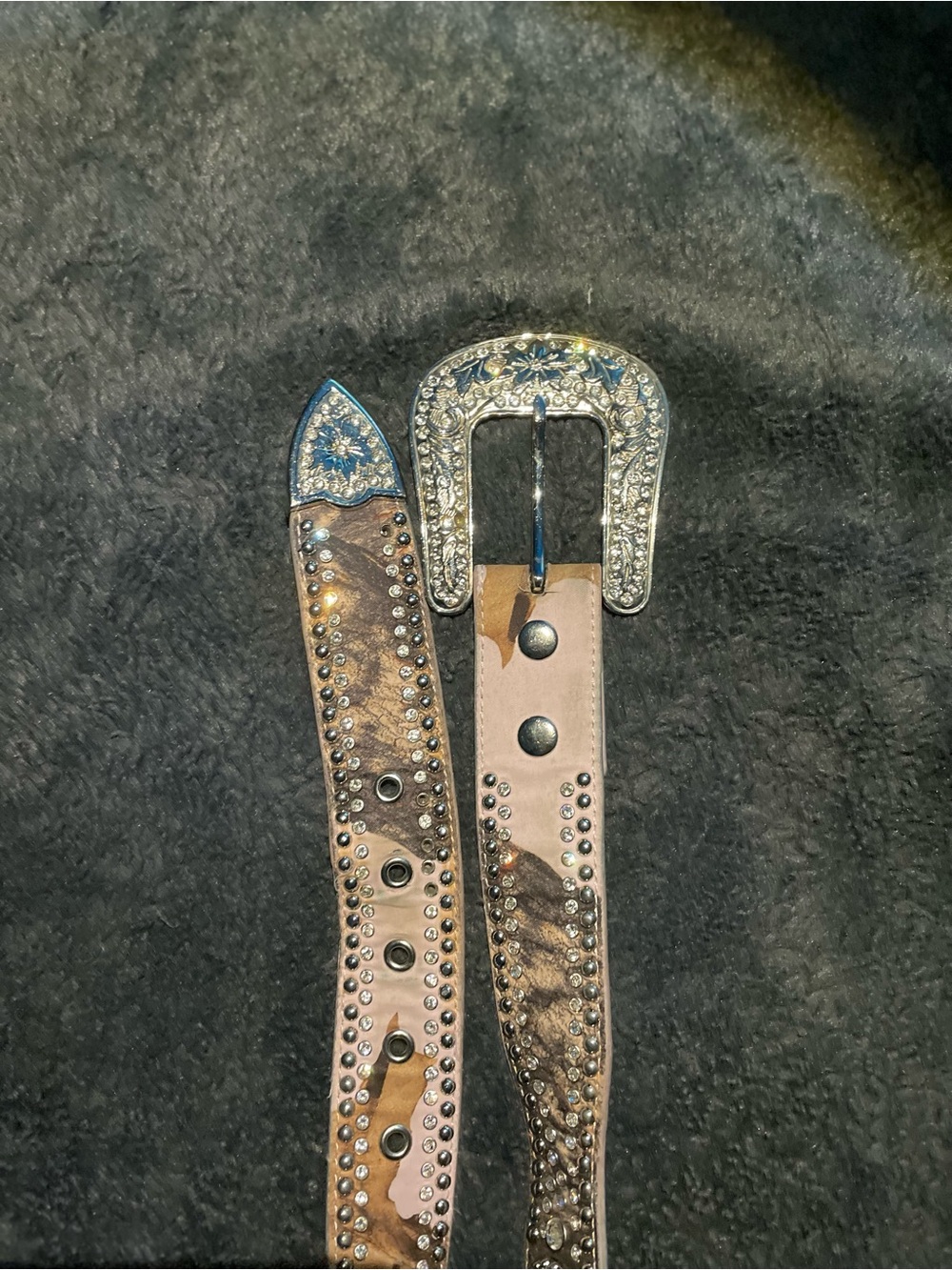 Reinstone pink camo belt western/cowboy style